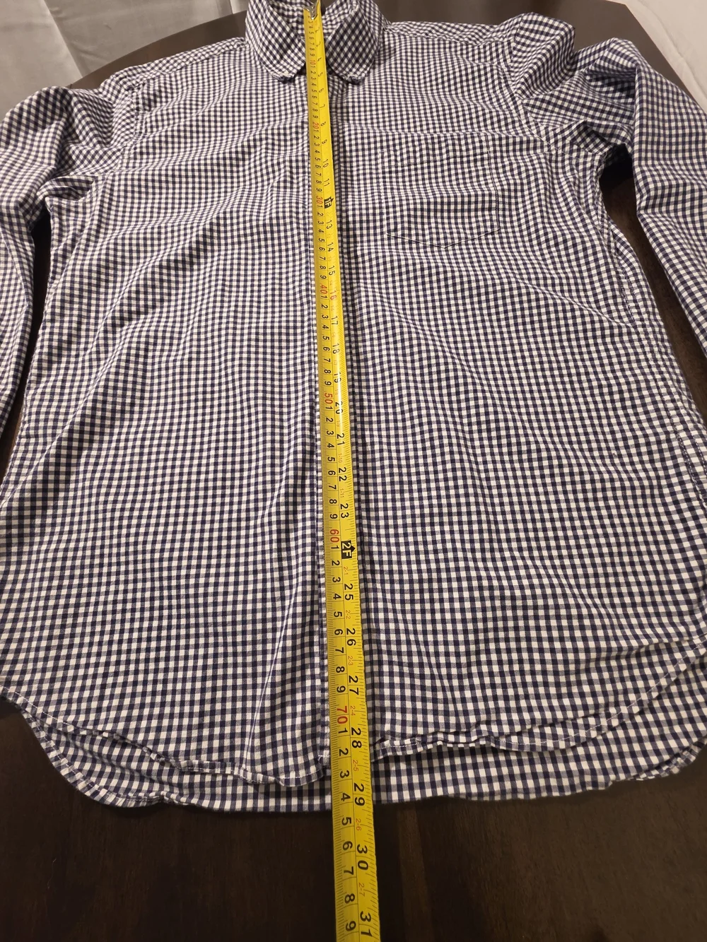 J. Crew Mercantile Flex Performance Navy/ White Gingham Plaid Button-Down Shirt